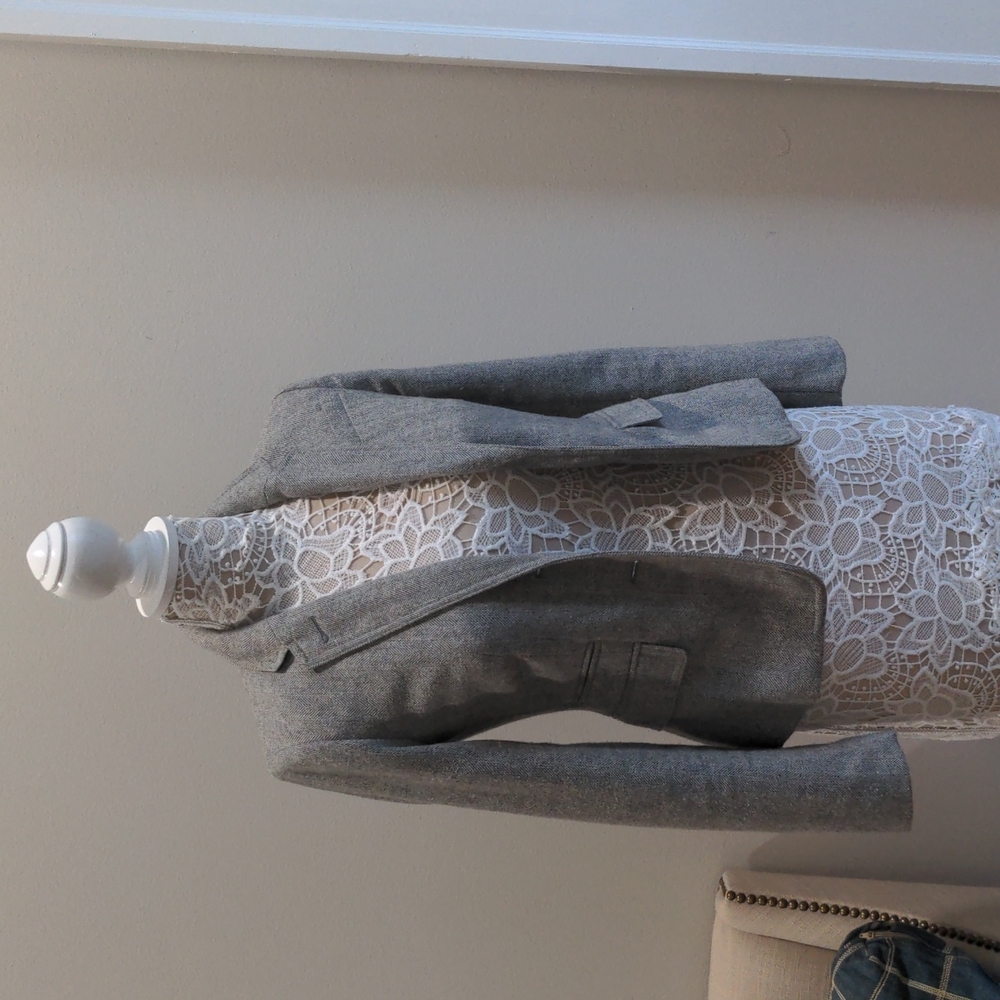 Banana Republic Grey Tweed Blazer 0